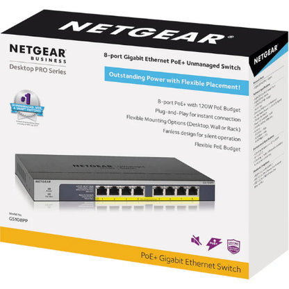 Netgear GS108PP 8-port PoE+ Gigabit switch (view 4)