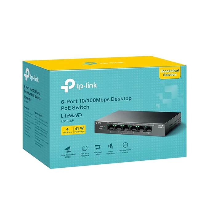 TP-Link LS106LP-IN 6-port PoE switch (view 4)