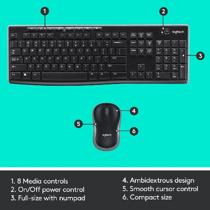 Logitech MK270 wireless keyboard and mouse combo (view 4)