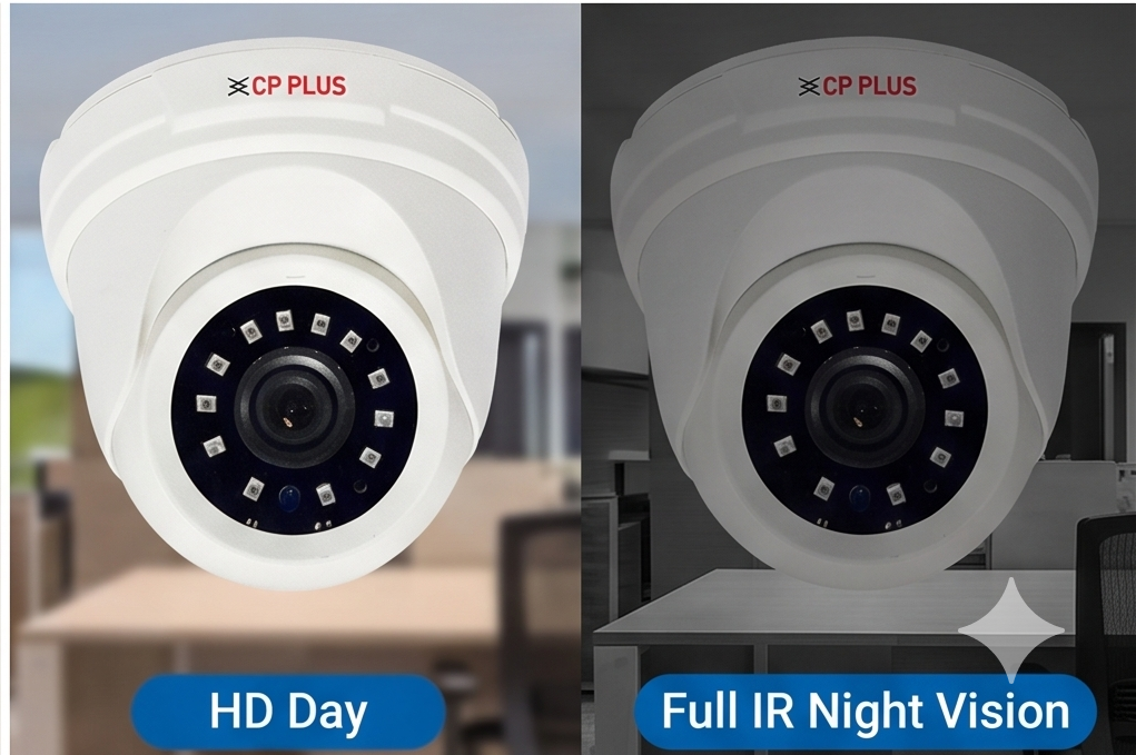 CP PLUS CP-URC-DC24PL2-V3-0360 2.4 MP IR Night Vision Dome Security Camera