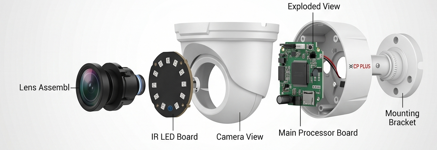 CP PLUS CP-URC-DC24PL2-V3-0360 2.4 MP IR Night Vision Dome Security Camera